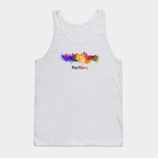 Hartford skyline in watercolor Tank Top